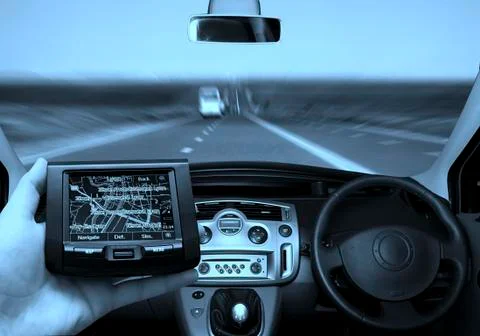 Gps in a man hand 스톡 사진