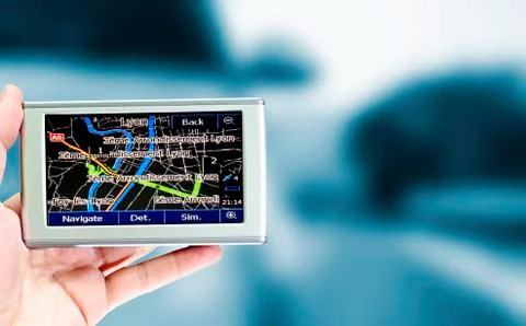 Gps in a man hand. Stock-Fotos