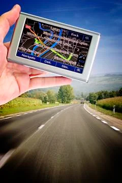 Gps in a man hand. Foto stock
