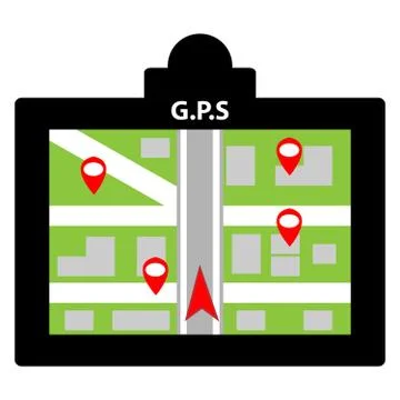 Gps with map and pin . Gps concept. infographic. Vector illustration. Stock Illustration