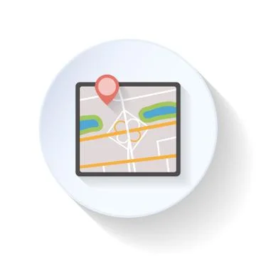 Gps map flat icon Stock Illustration