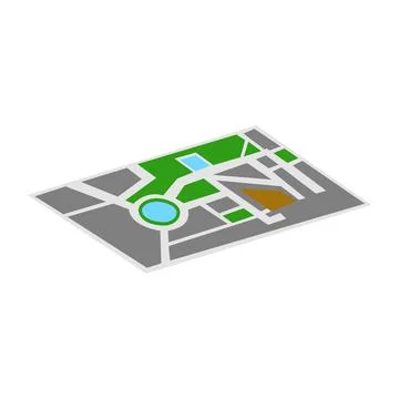 GPS map icon in isometric 3d style on a white background イラスト素材