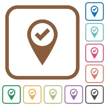GPS map location ok simple icons Stockillustratie