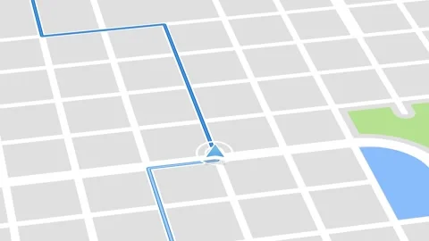 GPS map navigation with direction route. Seamless loop. Stock Footage 263236739