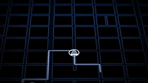 GPS map navigation with direction route. Seamless loop. Black background Stock Footage 263276825