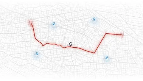 Gps map navigation to markers. Abstract transportation background. Track Stock Illustration