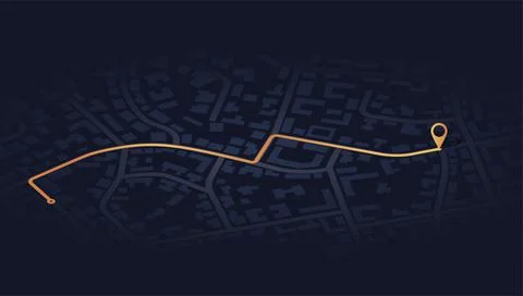 Gps map navigation to own house. View from above the map buildings. Detailed Stock Illustration