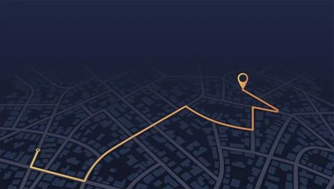 Gps map navigation to own house. View from above the map buildings. Detailed Stock Illustration