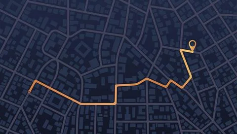 Gps map navigation to own house. View from above the map buildings. Detailed Stock Illustration