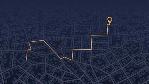 Gps map navigation to own house. View from above the map buildings. Detailed Stock Illustration