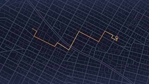 Gps map navigation to own house. View from above the map buildings. Detailed Stock Illustration