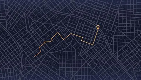 Gps map navigation to own house. View from above the map buildings. Detailed Stock Illustration