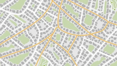 Gps map navigation to own house. View from above the map buildings. Detailed Stock Illustration