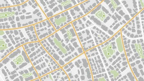 Gps map navigation to own house. View from above the map buildings. Detailed Stock Illustration