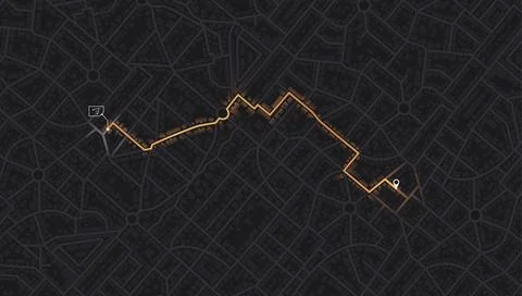Gps map navigation to own house. View from above the map buildings. Detailed Stock Illustration