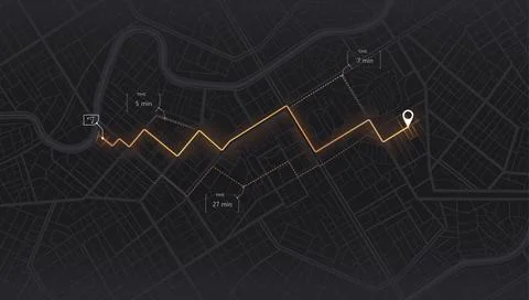 Gps map navigation to own house. View from above the map buildings. Detailed Stock Illustration