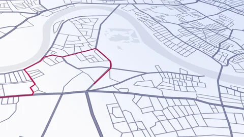 Gps map navigator system. route destination city streets. direction or address Stock Footage 155064668