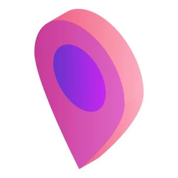 Gps map pin icon, isometric style Illustrazione stock