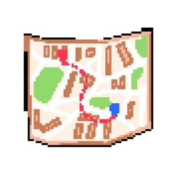 Gps map pixel art vector illustration Illustrazione stock