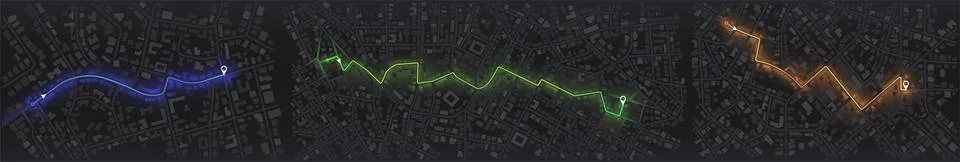 Gps map set navigation to own house. City top view. View from above the map Stock Illustration