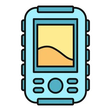 Gps mapping device tracking location and navigation symbol Illustrazione stock