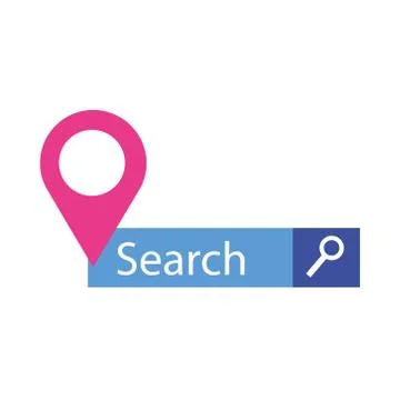 Gps mark and search button vector design Stock Illustration