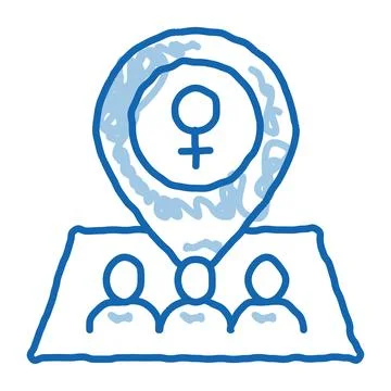 Gps Mark Location doodle icon hand drawn illustration Stock Illustration