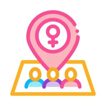 Gps Mark Location Icon Vector Outline Illustration Stock Illustration