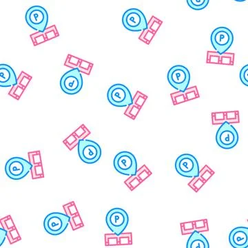 Gps mark of parking location vector seamless pattern Illustrazione stock