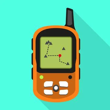 Gps mountain tracker icon, flat style Stock Illustration