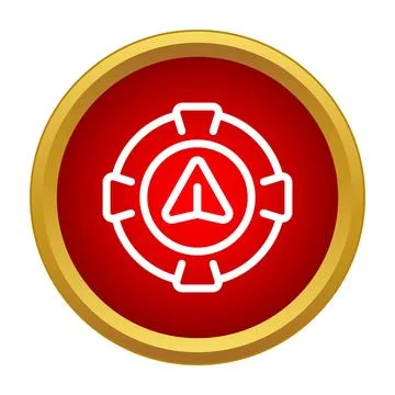 Gps navigation app icon showing direction pointer Stock Illustration