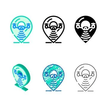 Gps navigation autonomous delivery edition color icon vector Stock Illustration