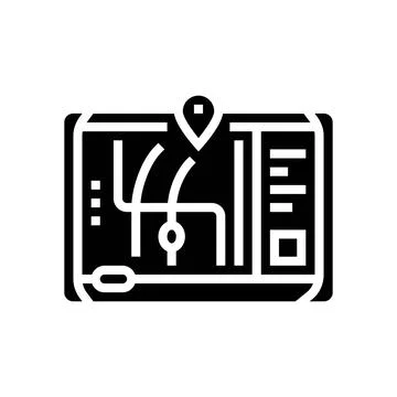 Gps navigation autonomous delivery glyph icon vector illustration 스톡 일러스트