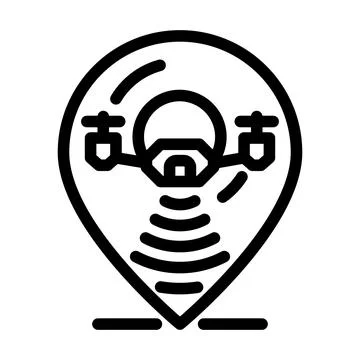 Gps navigation autonomous delivery line icon vector illustration Stock Illustration