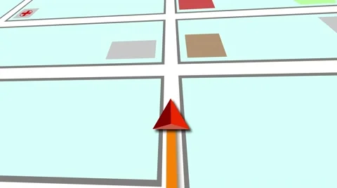 GPS navigation concept. Arrow moving forward on a map. Seamless loop. Stock Footage 65792783