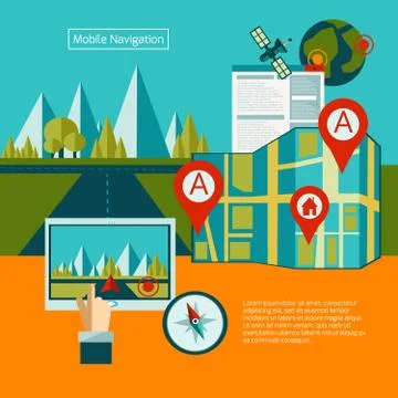 Gps Navigation Concept Illustrazione stock