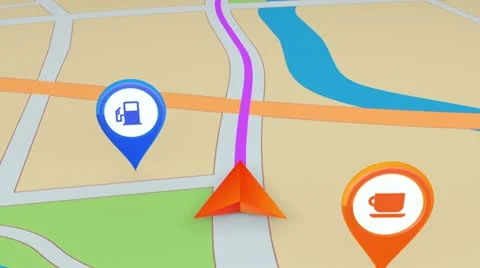 GPS navigation concept. Seamless loop. Stock Footage 22070900