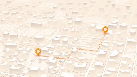 GPS navigation. Delivery route planning, navigation plan between multiple POI Stock Illustration