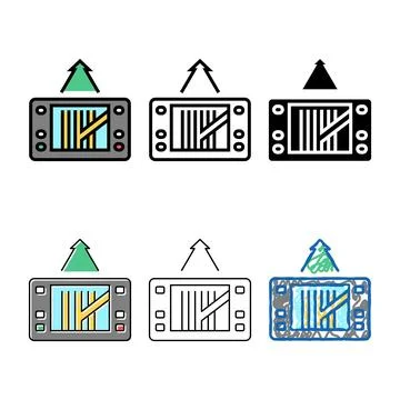 Gps navigation device color variants icon vector Stock Illustration