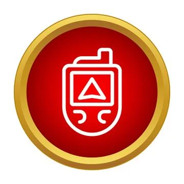 Gps navigation device icon showing location pointer Stock Illustration
