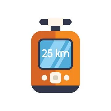 Gps navigation device showing 25 kilometers distance on screen Stock Illustration