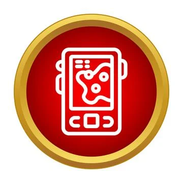 Gps navigation device showing route on map 스톡 일러스트