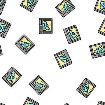 Gps navigation device vector seamless pattern Stock Illustration
