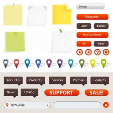 Gps navigation elements Illustrazione stock