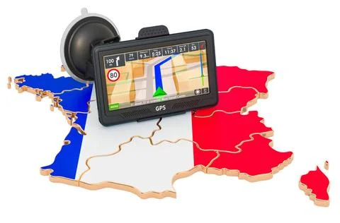 GPS navigation in France, 3D rendering GPS navigation in France, 3D render... Stock Photos