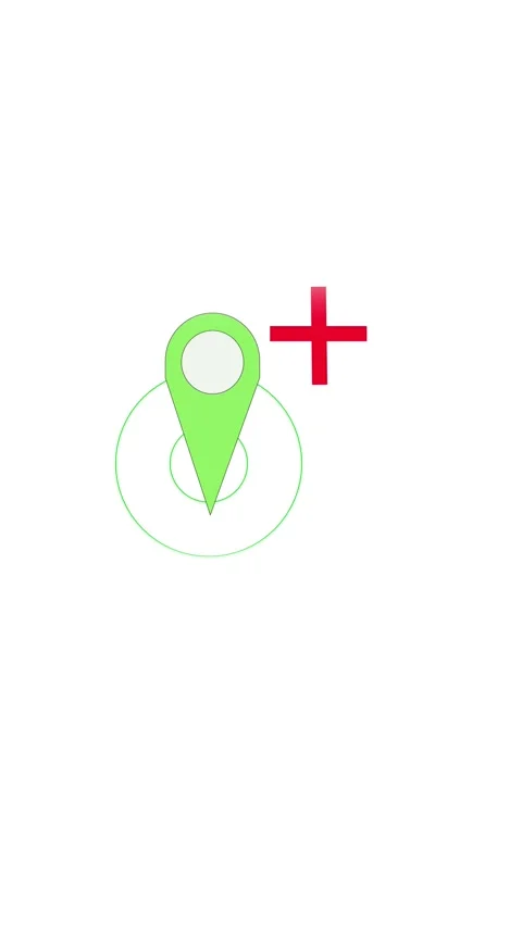 GPS navigation green location pin icon animation vertical video. Vertical v.. Stock Footage 321627772