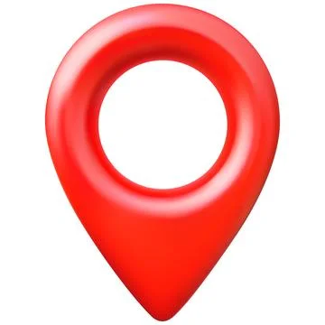 GPS navigation icon, 3D pin on the map, front view, red. イラスト素材