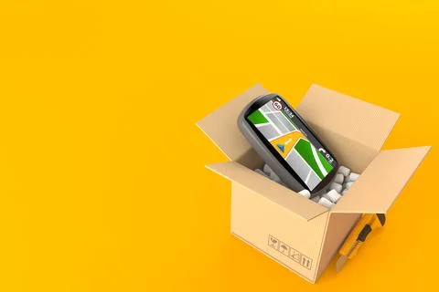 GPS navigation inside package Stock Illustration