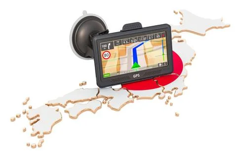GPS-Navigation in Japan, 3D-Rendering GPS navigation in Japan, 3D renderin... Stock Photos