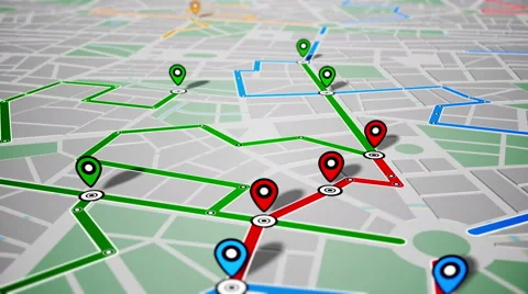 GPS Navigation, Localization. Seamless loop. Stock Footage 58094297